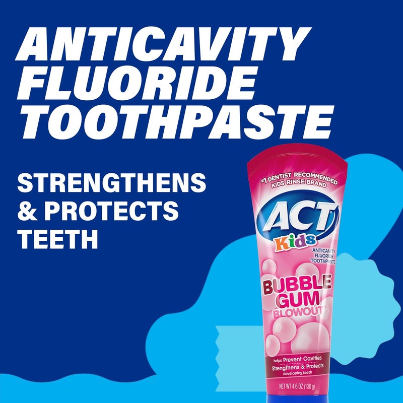 ACT Kids Anticavity Fluoride Toothpaste 4.6 oz. Bubble Gum Blowout - Image 4